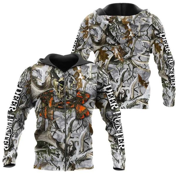 Sweinshirts Mens Jackets Cuerpo de ciervos CAMO 3D en todo el Harajuku Harajuku Fashion Sweatshirt Unisex Casual Chaqueta 240412