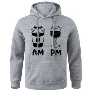 Sudaderas para hombres Jackets de la mañana Café de la mañana Vino impresa para hombres Capianas de la moda Capianas superidas calles de la calle del alumno