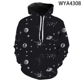 Sweatshirts pour hommes vestes Nouveau sweat-shirt de l'univers Sky Univers star de Sky Boys et filles Cool Sweatshirt Fashion Pullover Streetwear Top 240412 à manches longues 240412