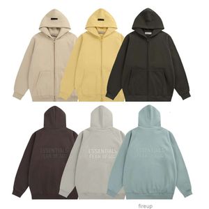 Sweatshirts Hommes Femmes Designer Sweats à capuche Mode Streetwear High Edition Fogs Nouveau Manteau Zipper Ess Silicone Lettre Imprimer Automne / Hiver Couple Lâche Pull à capuche