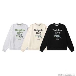 Sweatshirts Heren Dames Designer Hoodies Mode Streetwear de juiste versie van Koreaanse Waikei Dolfijn Hond Trui Schattig Losse Ronde Hals Paar Herfst Winter Fas