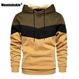 Sweatshirts Mountainskin herfst heren hoodies kleur gestreepte slanke sweatshirts met capuchon sweatshirts heren jassen mannelijke casual sportkleding streetwear mt246