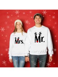 Sweatshirts Mr et Mme couple Sweat-shirt de Noël Joyeux Noël mari Femme Pullover Lovely Couples Hoodies Gift de Noël