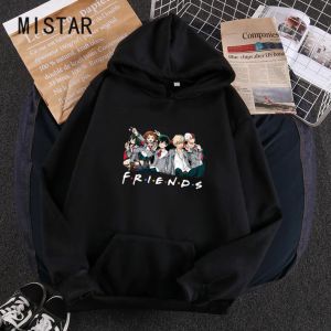 Sweatshirts mijn helden academie dames hoodies pullover anime vrienden hoodies sweatshirt dames mode tops lange mouw capuchon streetwear