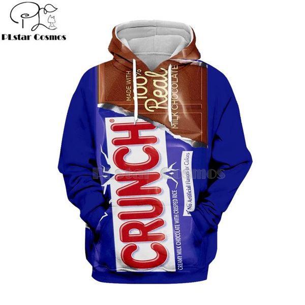 Sweatshirts NOUVEAU SAC SNAC SNAG SAUCHE CHOCOLAT SAUCHE 3D ALIMENTATION AFFICIE HARUKU MEN FEMMES LONG LONG STAYAGE SPEATHIRT CASSUR