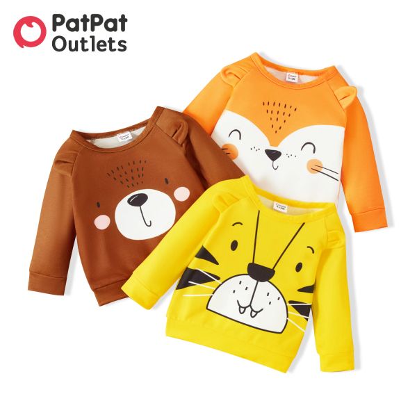 Sweatshirts Patpat Children's Sweatshirt Baby Boys Garçons Vêtements Cartoon Animal Imprimé 3D Oreilles Longsleeve Toddler Sweater Automne Hoodie