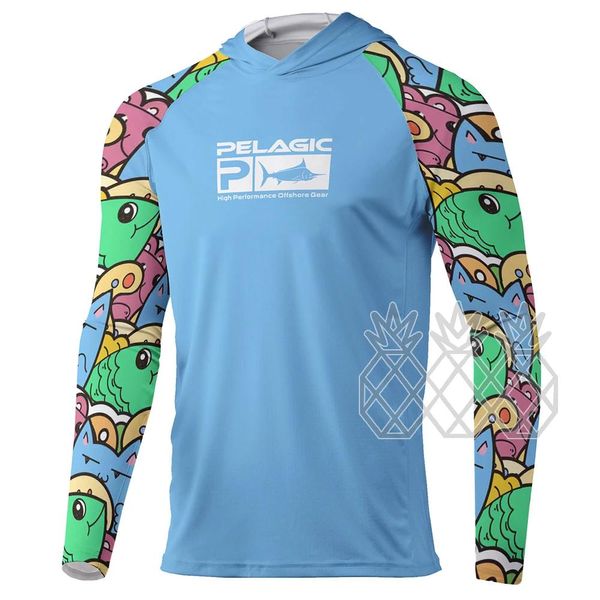 Sweatshirts Pelagic Performance Chemises de pêche à capuche pour hommes à manches longues respirant maillot de pêche Protection solaire vêtements de pêche légers