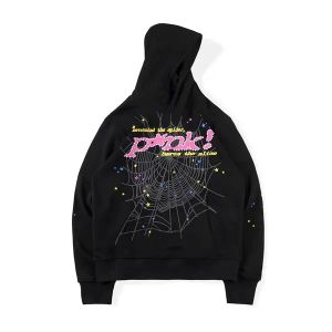 Sweatshirts Pink Mens 555 Hoodie Designer Men Men Print Print Sweat à capuche Young Thug Pullover Nevermind the Heres Slime Polyester B1