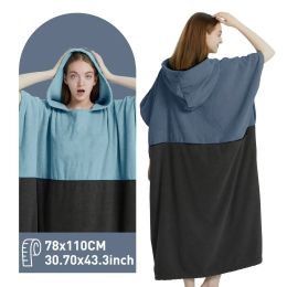 Sweinshirts Surf poncho toalla poncho toalla rápida con capucha de microfibra de microfibra de playa cambiante poncho toalla de natación poncho para adultos