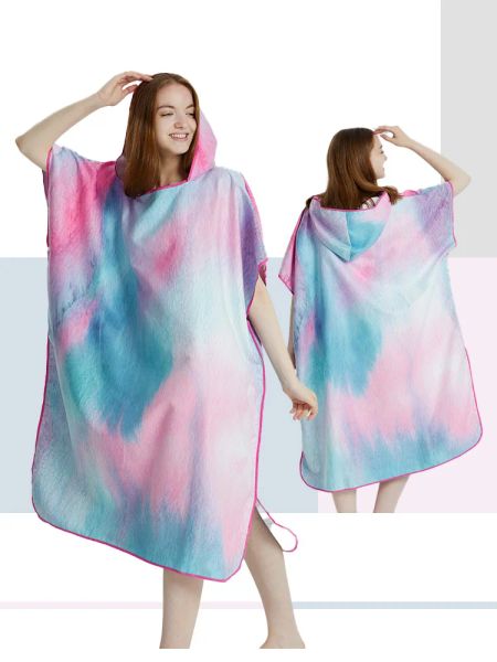 Sweatshirts surf Poncho serviette Poncho Sweat à serviette Quickdry Microfiber Beach Robe Changement de serviette de natation Poncho Poncho pour adultes (A4)