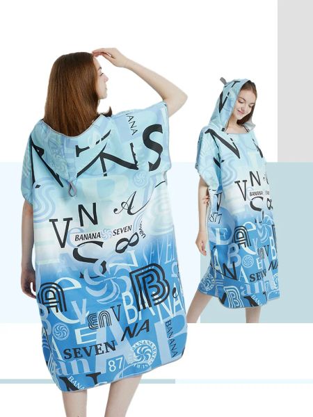 Sweatshirts surf Poncho serviette Poncho Sweat à serviette Quickdry Microfiber Beach Robe Changement de serviette de natation Poncho Poncho pour adultes (A12)