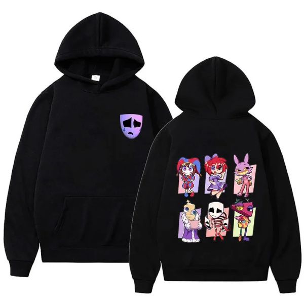 Sweatshirts L'incroyable cirque numérique Pomni à capuche mode femmes Harajuku drôle Kawaii sweats à capuche unisexe décontracté Vintage pulls sweats