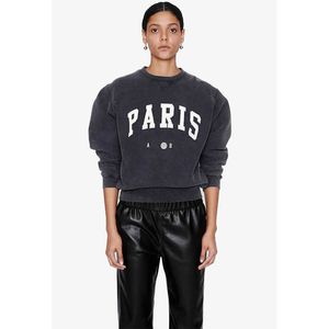 Sweatshirts Top AB Lettre paris femme bing sweat-shirt imprimement lavage neige noire gris rond rond cou de coton sweater créateur sweat à capuche