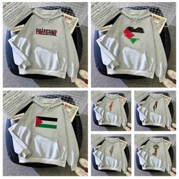 Sudaderas con capucha para mujer, sudaderas con bandera de Palestina para mujer, sudaderas estéticas Y2k de Anime de los años 90, suéter Vintage para mujer t6