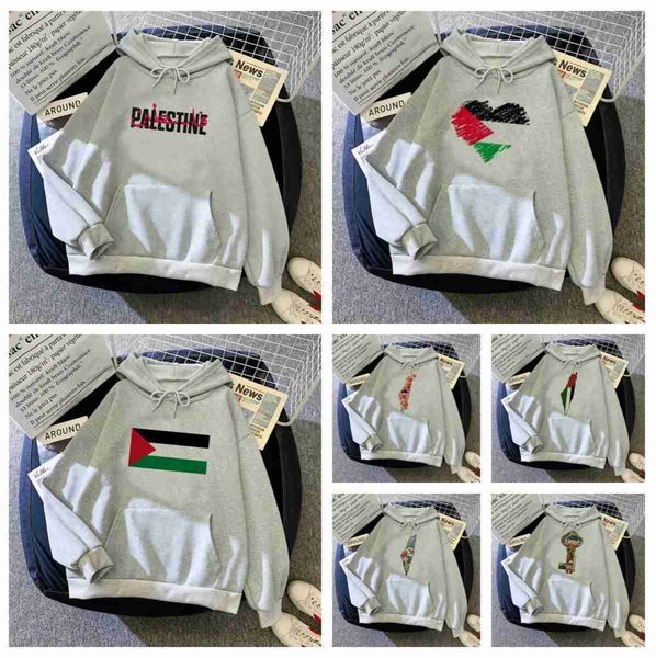 Sweat-shirt à capuche avec drapeau de la Palestine pour femme, sweat-shirt esthétique des années 90, Anime Y2k, Vintage, t2