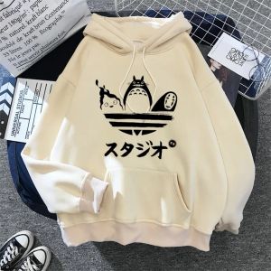 Sweatshirts Sweats Sweatshishies Sweatshirts My Worship Totoro Harajuku Femmes Studio Ghibli Kawaii Sweatshirt Miyazaki Hayao Funny Cartoon Top Hoo