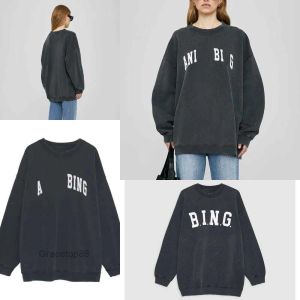 Sweatshirts dames hoodies sweatshirts ab ontwerper hoodie nieuwe mode slanke casual letter vintage print gewassen anines zwarte katoen ronde nek w