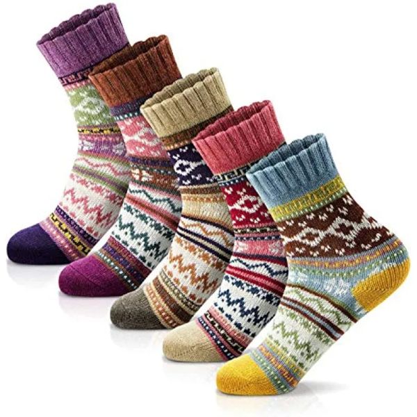 Sweatshirts chaussettes pour femmes chaussettes en laine d'hiver tricot chauds chauds chauds pour l'escalade, le ski, le style de cadeaux de Noël