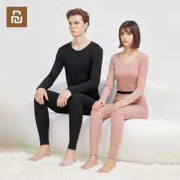 Sweatshirts Youpin Supield Airgel ColdResistant Thermal Underwear Suit Men Femmes Farinfrared chauffage hiver