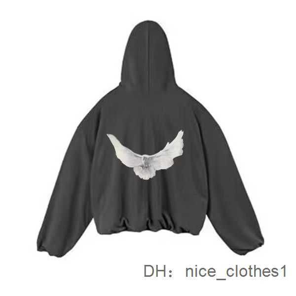 Sweatshirts Yzys Pulls à capuche Tripartite Co Branded Dove Sweat à capuche Designer Kanyes Hoody Wests Mode Hommes Oversize Sweats à capuche Peace Doves Imprimé X516