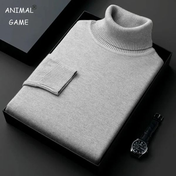 Sweatwear Hommes Anti boulochage Haute Qualité Tricoté Pull À Col Roulé Slim Fit À Manches Longues Pull Couleur Unie Tendance Hommes Vêtements 231220