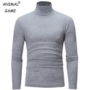 Ropa interior para hombre, ropa interior informal con cuello alto, camisetas de manga larga, jersey, camiseta, ropa elástica, Color sólido básico 240321