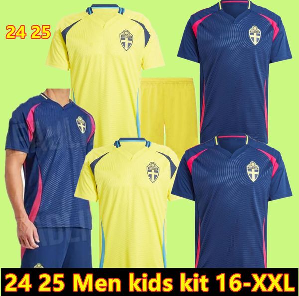 Suède 2024 Maillots de football Fan de l'équipe nationale Version 24 25 Forsberg JANSSON BERG EKDAL Kulusevski Ibrahimovic Chemises de football hommes