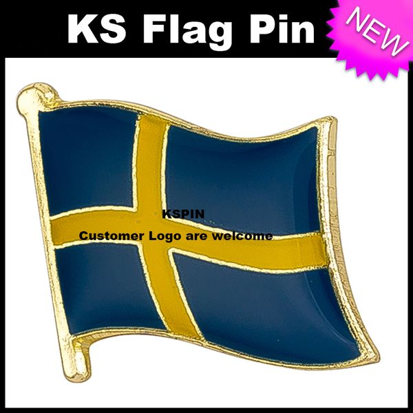 Drapeau Suède Drapeau Pin Pin 10pcs beaucoup Expédition gratuite KS-0148