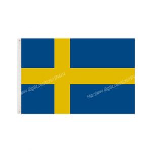 Suède Drapeaux National Polyester Banner Flying 90 x 150cm 3 * 5ft Drapeau Partout dans le monde dans le monde extérieur peut être personnalisé