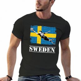 Zweden Voetbal Supporter Doelman Shirt T-Shirt vintage blanks effen heren effen t-shirts 80nN #