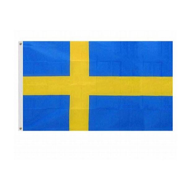 Suède drapeaux suédois pays drapeaux nationaux 3'X5'ft 100D Polyester livraison gratuite de haute qualité avec deux œillets en laiton