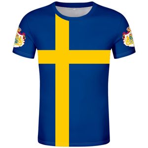 SUECIA camiseta diy gratis por encargo número swe camiseta nación bandera se sverige swede sueco país universidad imprimir foto ropa