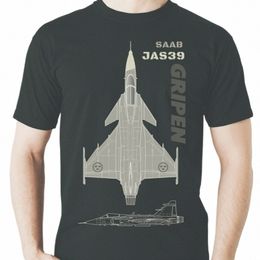 Zweedse Luchtmacht JAS 39 Gripen Fighter T-Shirt Zomer Cott Korte Mouw O-hals Men'sT Shirt Nieuwe S-3XL h4nU #