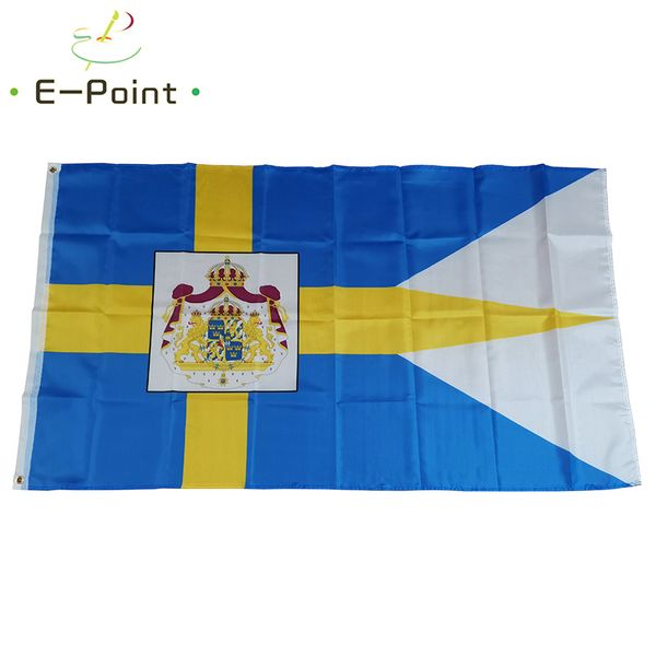Drapeau royal suédois de Suède 3 * 5ft (90cm * 150cm) Décoration de bannière en polyester volant drapeau de jardin de maison