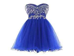 Sweet 15 robes courtes strass perlée robe de bal robes de bal chérie gonflée Tulle robe de retour pour Juniors5479166