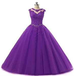 Dulce 16 vestidos de concurso Quinceanera Apliques Apliques Tulle Ball Gown Vestis Vestidos Long Vestidos 15 Anos Keyhole Back Debutante Masqu2373118