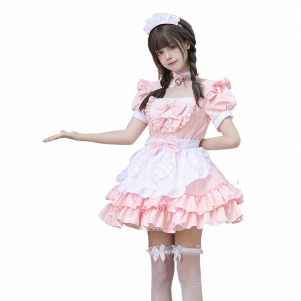 Costume de cosplay doux et mignon - Délicat Pink Maid Dr pour Anime Role Play Halen Costumes pour femmes c7Dr #