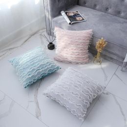 Zoete en schattige stijl Sofa Cushion Multi-layer Tassel Pearl Pillow Ins Girl Heart Cushion/Decorative