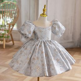 Robes de demoiselle d'honneur à imprimé bleu doux, robes d'anniversaire pour filles, jupe de fête pour filles, robe de tous les jours, vêtements de fête pour enfants SZ 2-12 D322101