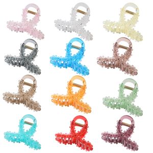 Bonbons sucrés Couleur Transparent Femmes Mode Acétate Pinces À Cheveux Crabes Pince À Cheveux Épais Coiffure Forte Tenue Accessoires De Cheveux 2892