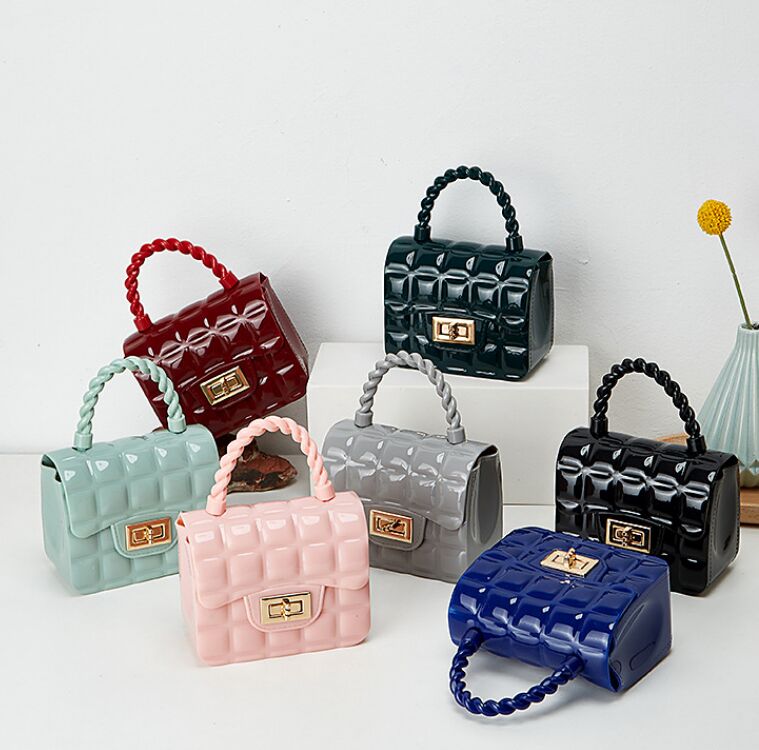 Süße Kinderhandtasche, Mini-Mädchen-PVC-Umhängetaschen, Baby-Gelee-Lippenstift-Geldbörse