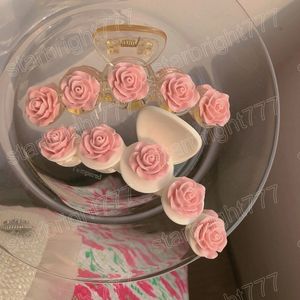 Pinzas dulces para mujer y niña, accesorios para la cabeza de moda hechos a mano coreanos, flores, perlas florales, pinzas geométricas para el cabello