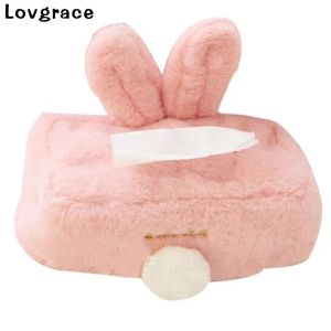 Couleur douce rose blanc peluche de lapin de lapin en tissu de voiture durable pour la maison de la maison canapé de tissu papier tissu de tissu de serviette de serviette