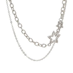 Sweet Cool Girl Y2K – collier avec pendentif étoile en Zircon pour femmes, vintage, fait à la main, luxe, Punk, cœur, chaîne de clavicule, bijoux à la mode, cadeau de fête