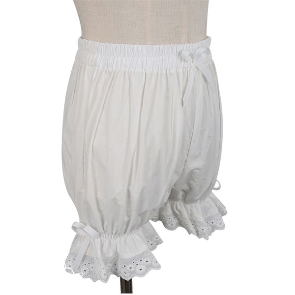 Short/Bloomers Lolita en coton doux avec bordure en dentelle 210719