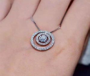 Zoete schattige cirkel hanger eenvoudige mode sieraden 925 sterling zilveren ronde gesneden witte topaz cz diamant edelstenen vrouwen sleutelbeen nec8535233