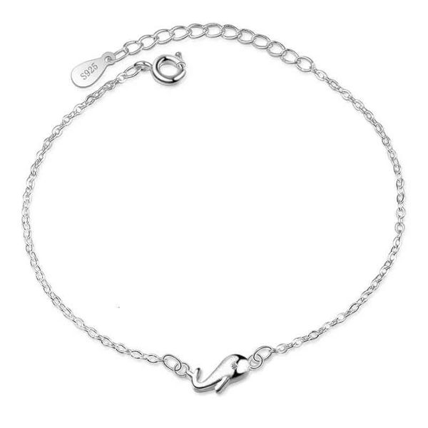 Bracelet petite baleine douce et mignonne pour femmes et filles, cadeau d'anniversaire de mariage, bijoux en argent 925