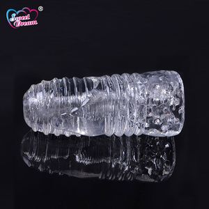 Doux rêve hommes masturbateur cristal poche transparente chatte clair Silicone réaliste vagin pour homme mâle produits de sexe BLM-035 S919