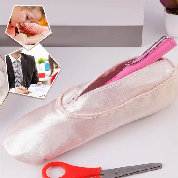 Sweet Frency Girl Pink Gold Ballet Shoe Styling Student Bag Bag Bag Cosmetic Bolety Story Store Billet Gift para niñas