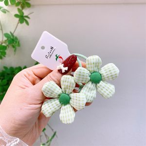 Sweet Girl Princess Plaid BB Clip Fashion Small Fresh Green Series Korea Children Children Fabric Hairpins Hair Accessoires